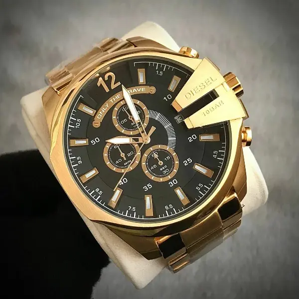 ساعت مچی مردانه دیزل مدل 4304 طلایی ساعت دیزل شاخدار